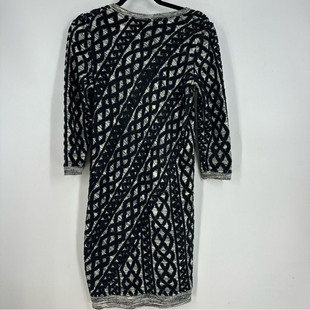 MOTH Anthropologie Black Chain Stitch Pattern Sweater Dress Sz XS - Picture 7 of 8